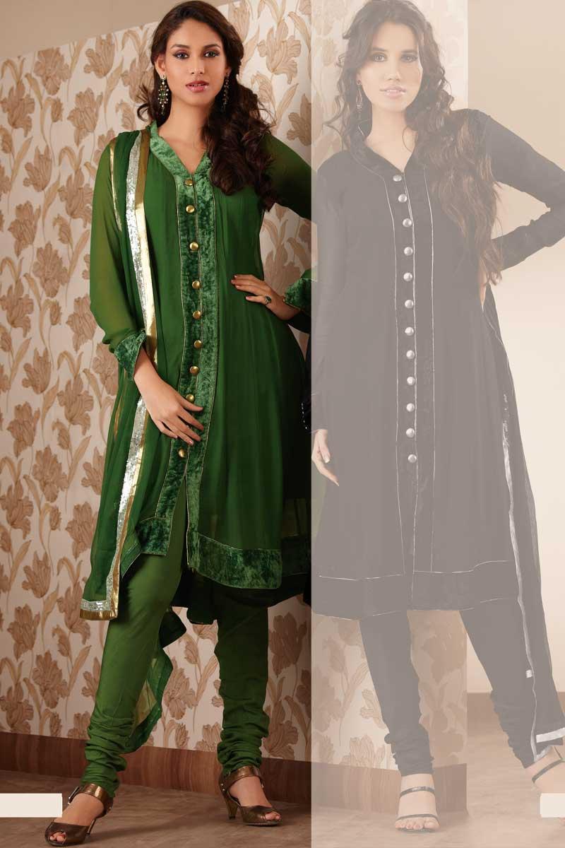 Fern Green Anarkali Shalwar