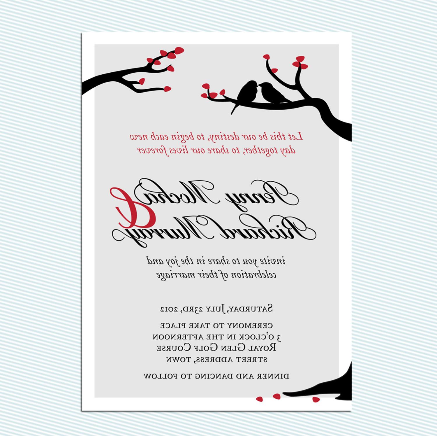 love birds wedding invitation,