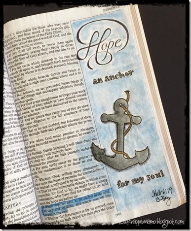 Hope an Anchor Bible Art Journaling Heb 6-19