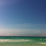 A pelican flying over the water in Destin FL 03192012c