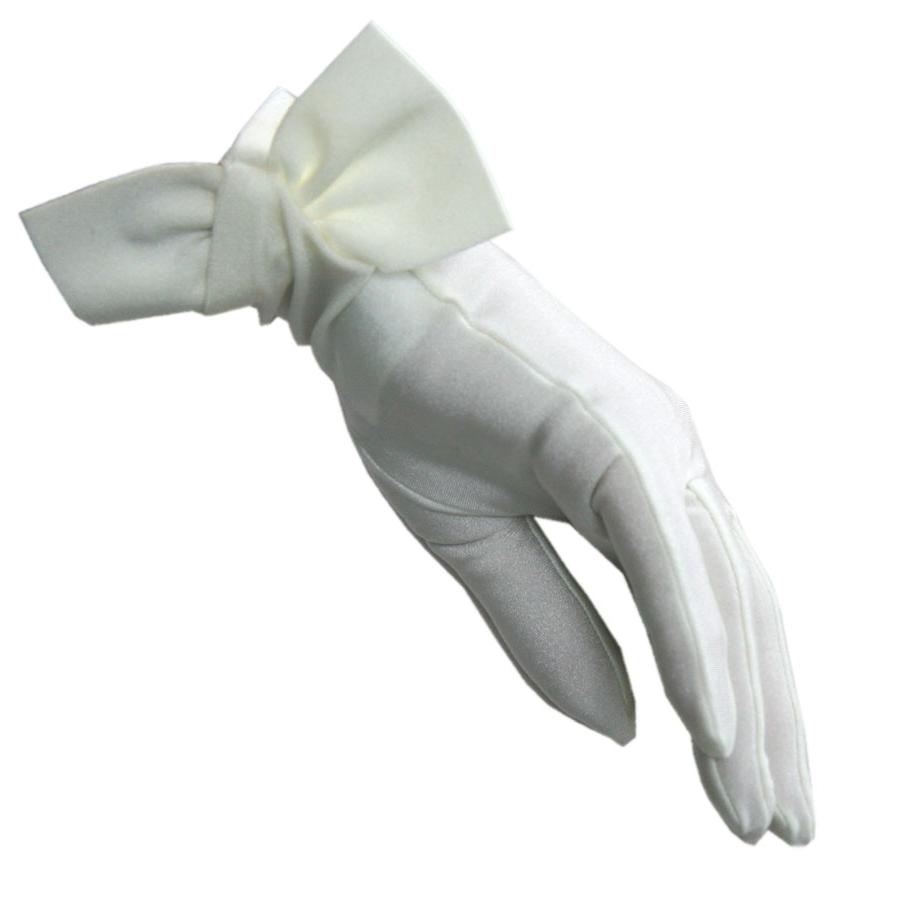 Short ivory cocktail gloves