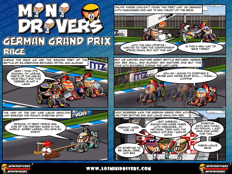 комикс MiniDrivers по гонке на Гран-при Германии 2014
