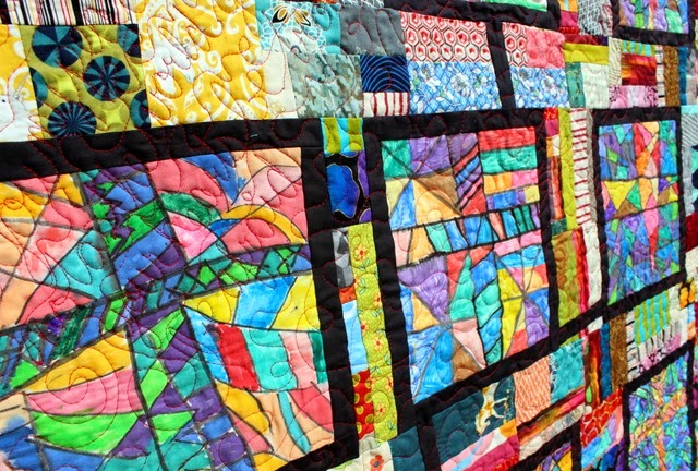 Stained Glass Quilt quilting