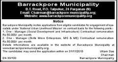Barrackpore Municipality Recruitment 2015