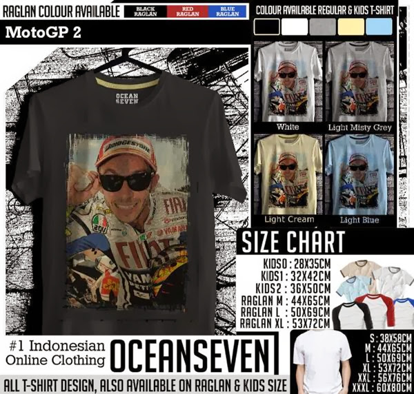 Kaos Balap Motor MotoGP 2 Vallentino Rossi Fiat Yamaha