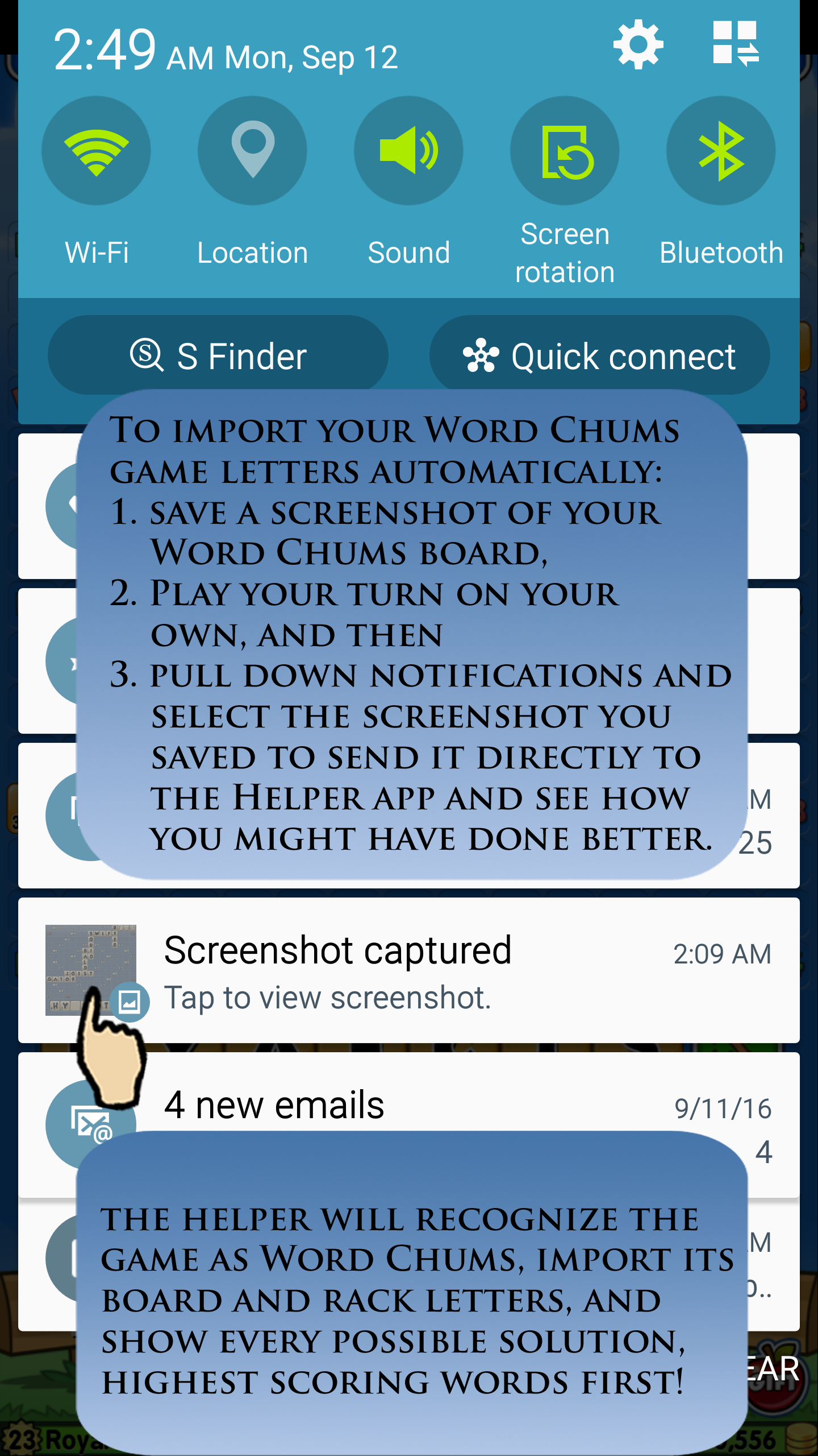 Android application Helper for Word Chums screenshort