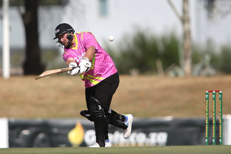 Shaun Von Berg of Gbets Rocks flicks a delivery over the top during the CSA T20 Challenge 2024 match against Auto Investment Dragons at Boland Park on April 21, 2024 in Paarl. Picture: SHAUN ROY