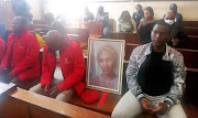 A portrait of Hillary Gardee rests in the gallery during a previous court appearance. File photo.