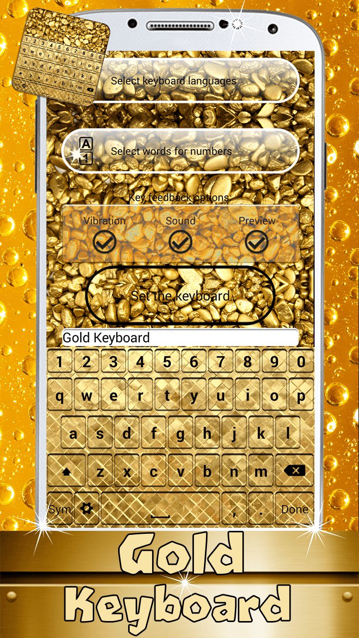 Android application Gold Keyboard Designs screenshort
