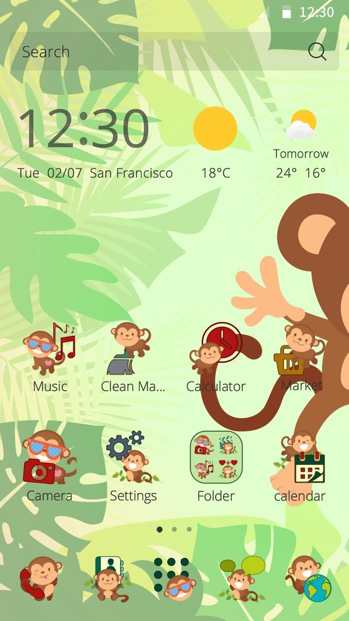 Android application Jungle Monkey Theme screenshort