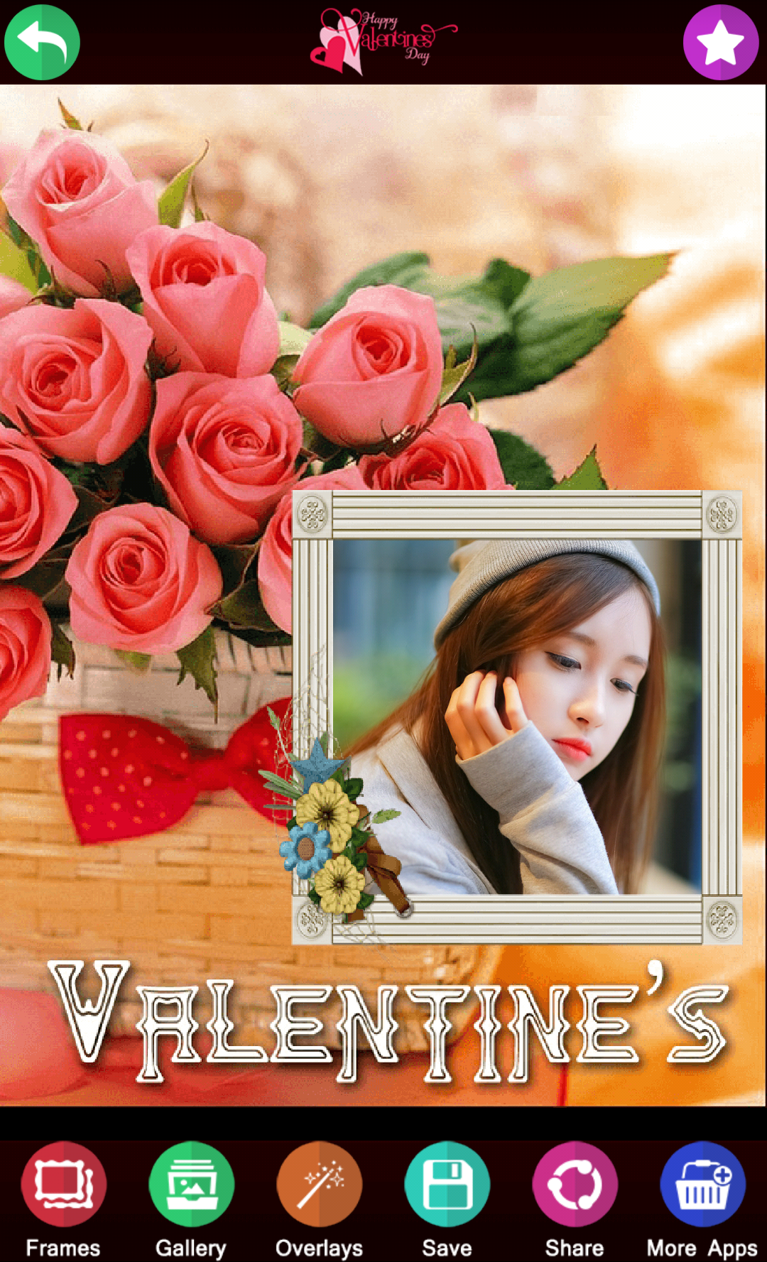 Android application Valentine Photo Frames screenshort