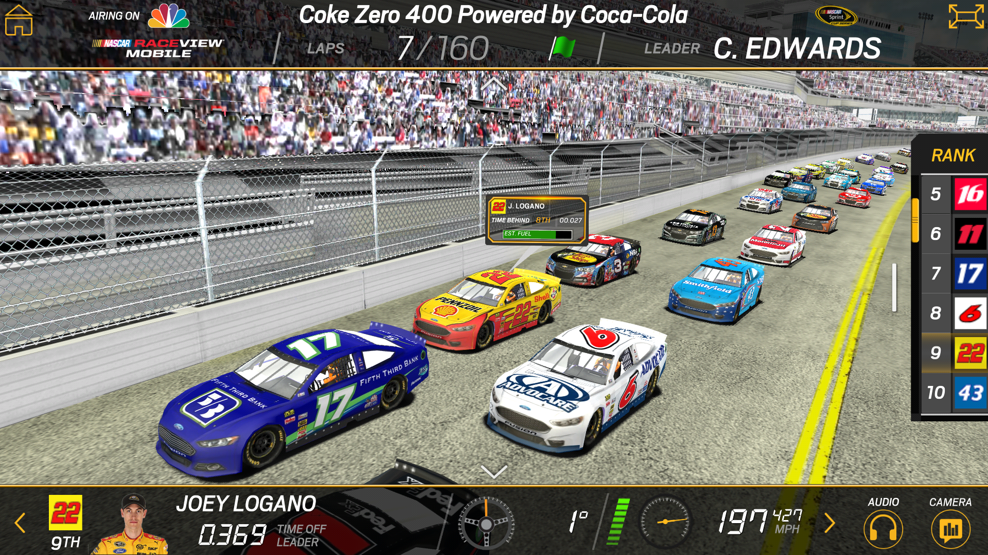 Android application NASCAR RACEVIEW MOBILE screenshort