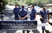 Police outnumbered protesters outside the FW de Klerk Foundation in Cape Town on Wednesday.