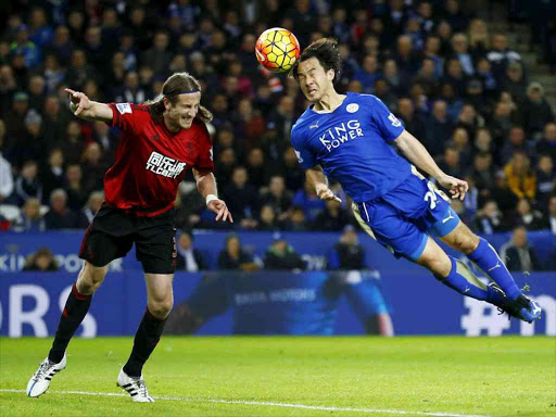 Leicester City's Shinji Okazaki heads at goal during the Leicester City v West Bromwich Albion Barclays Premier League at King Power Stadium 1/3/16 Photo/Reuters / Darren Staples