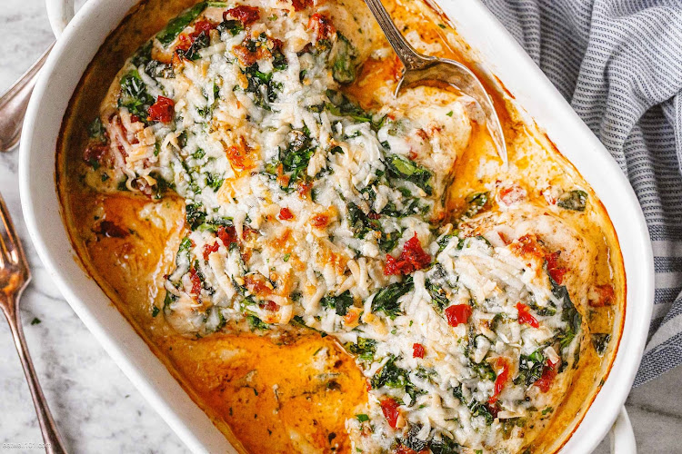 Tuck into the Harissa chicken bake for tasty late brunch.