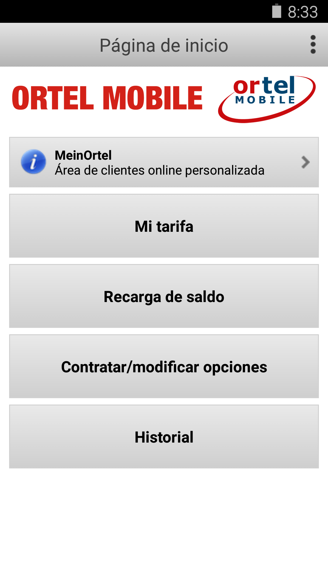 Android application Ortel Mobile screenshort