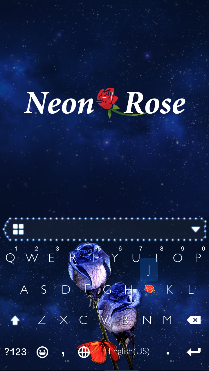 Android application Neon Rose Emoji Kika Keyboard screenshort