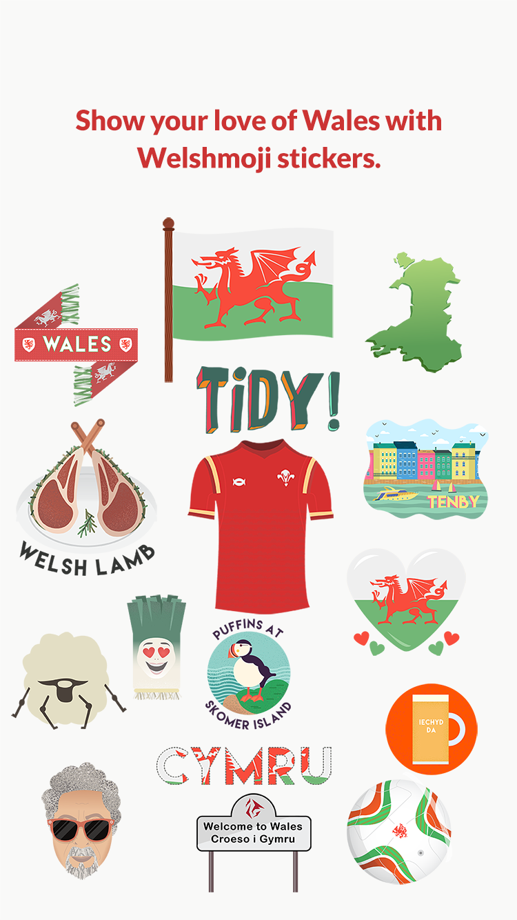 Android application Welshmoji - Welsh stickers screenshort