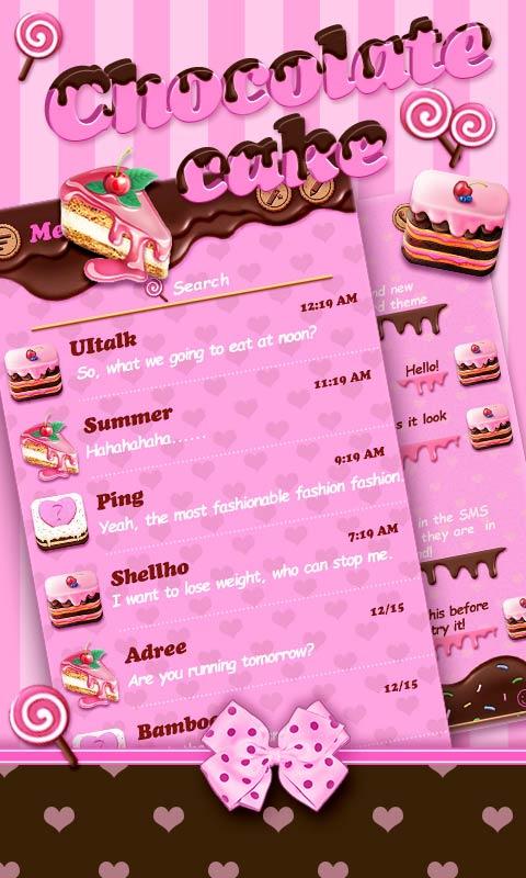 Android application (FREE) GO SMS CHOCOLATE THEME screenshort