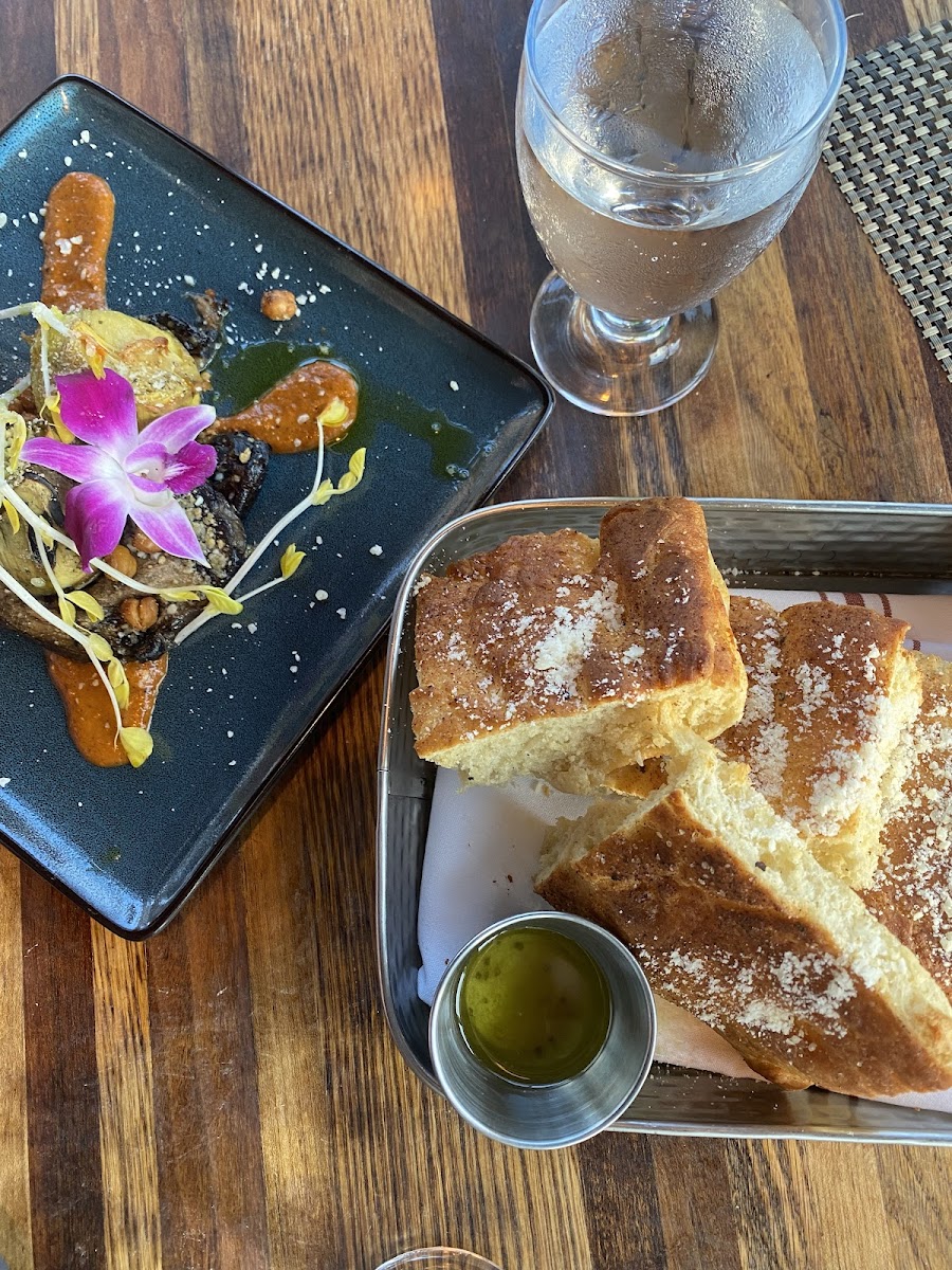 Artichoke appetizer and bread (bread is not GF)