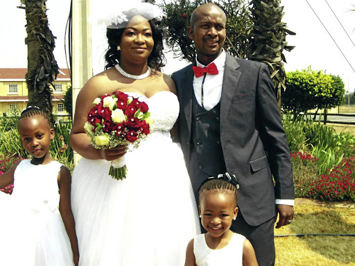 Lerato and Mbulelo Motsheare at their wedding ceremony this year.