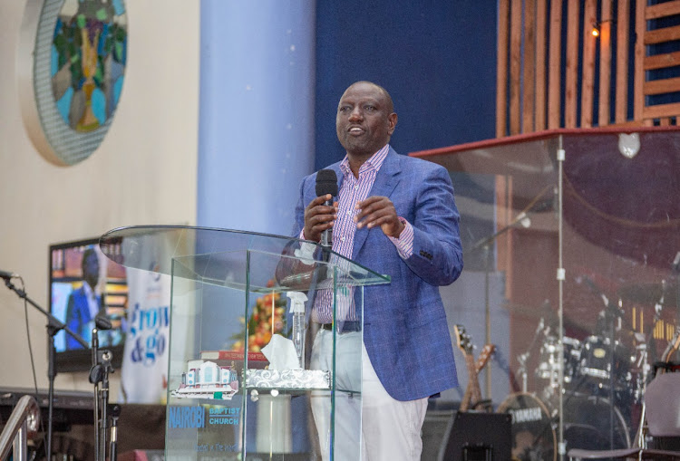 Deputy President William Ruto speaking during the Evangelical Alliance of Kenya National Convention 2022 at the Nairobi Baptist Church, Nairobi County, on Wednesday, May 11, 2022.