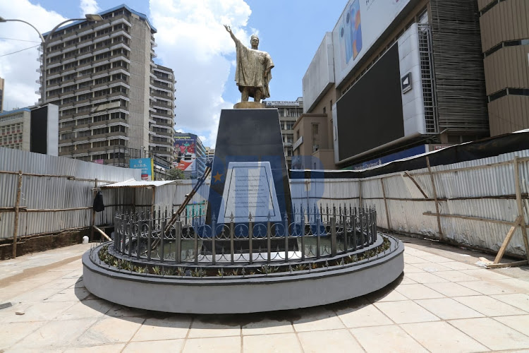 The newly refurbished Tom Mboya statue along Moi Avenue in Nairobi. Photo/Fredrick Omondi.