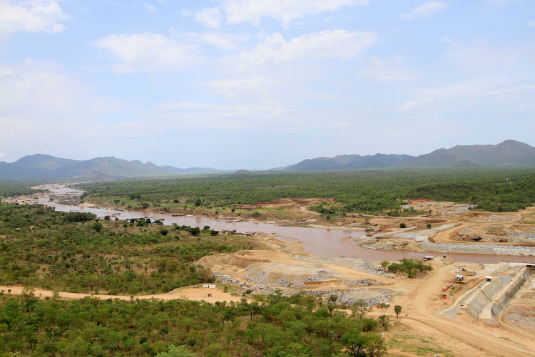 The Blue Nile flows into Ethiopia's Great Renaissance Dam in Guba Woreda, some 40 km (25 miles) from Ethiopia's border with Sudan.