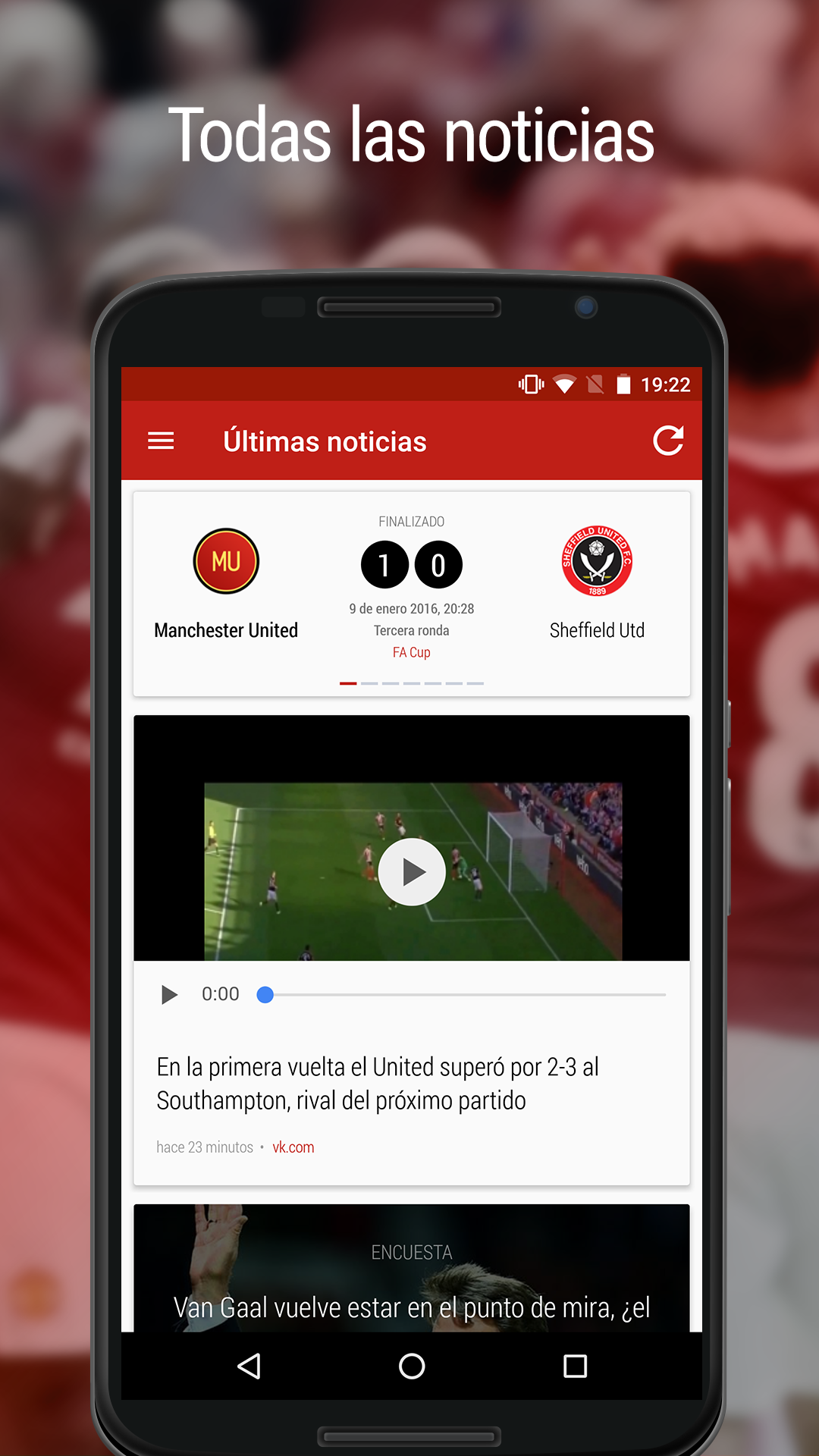 Android application Manchester Live — United fans screenshort