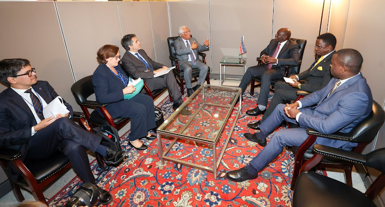 President William Ruto with Portugal Prime Minister Antonio Costa in a meeting with other leaders at Statehouse on Friday, September 23, 2022.