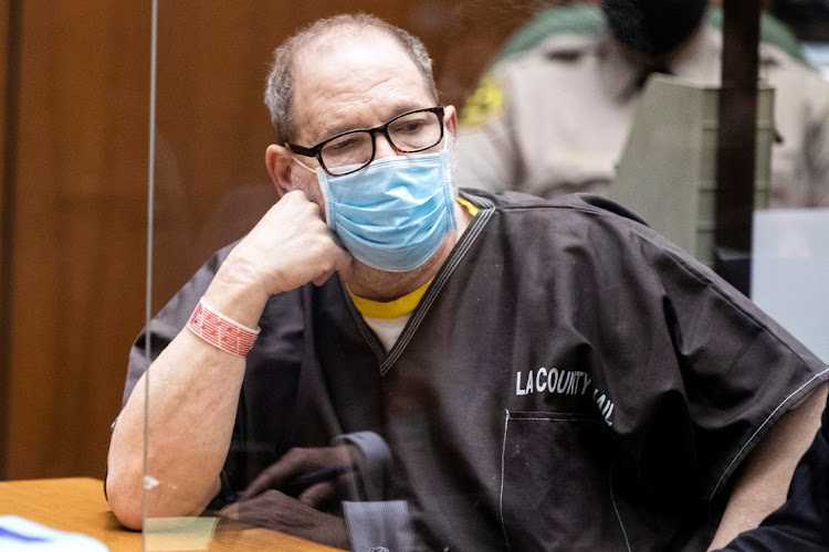 Harvey Weinstein, who was extradited from New York to Los Angeles to face sex-related charges, listens in court during a pre-trial hearing in Los Angeles, California, on July 29 2021.