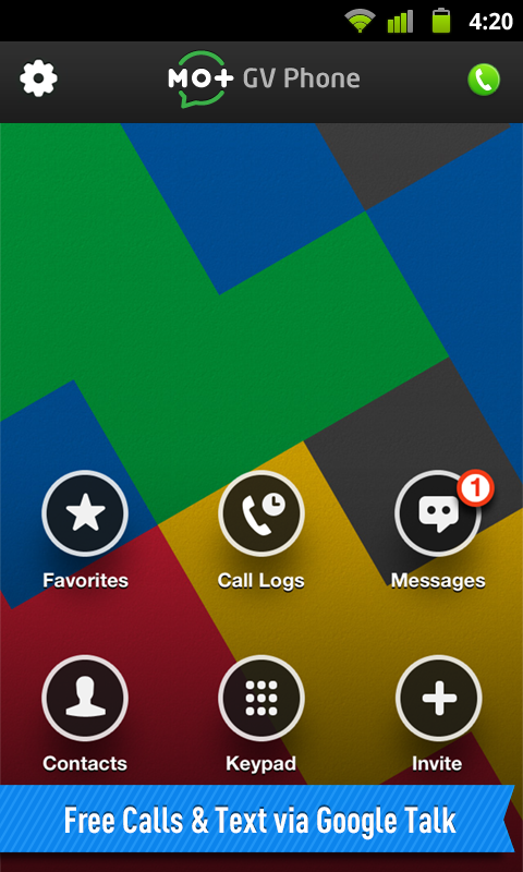 Android application PHONE for Google Voice &amp; GTalk screenshort