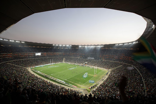 A packed FNB Stadium in Johannesburg during a rugby match between South Africa and New Zealand. File photo