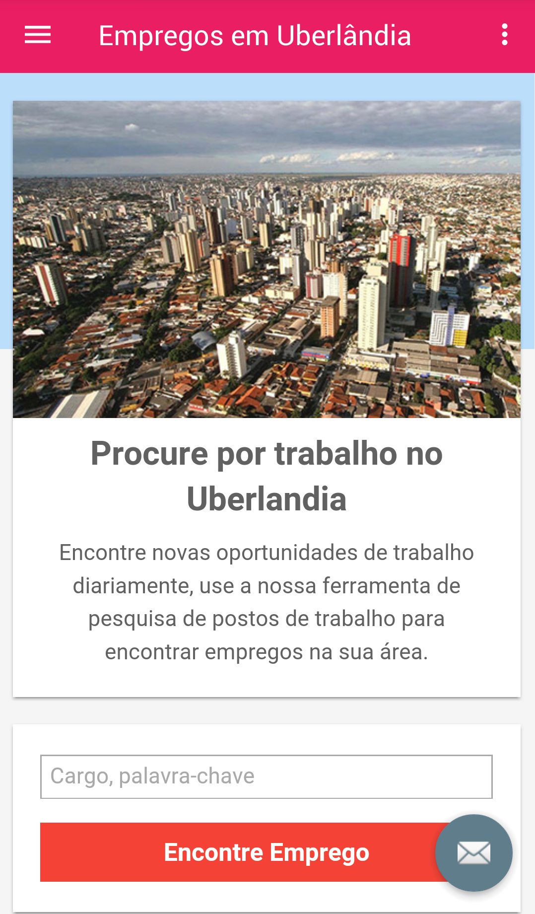 Android application Empregos em Uberlândia, Brasil screenshort