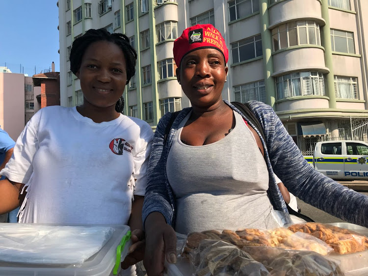 Nkandla resident Nosipho Ntuli (left) and Thandeka Ngobese with an array of baked goods.