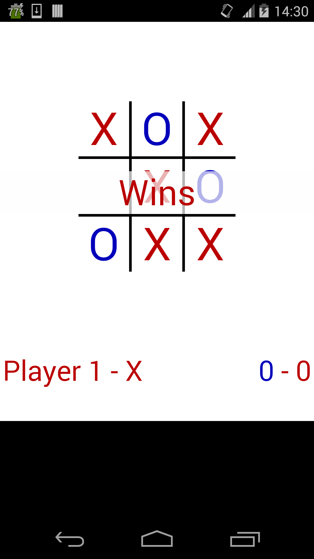 Android application Tic Tac Toe. Two Players screenshort