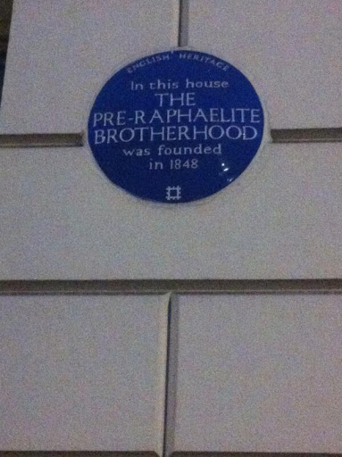 English Heritage: In this house THE PRE-RAPHAELITE BROTHERHOOD was founded in 1848.    