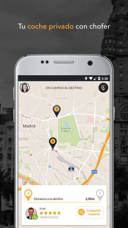 Android application Cabify screenshort