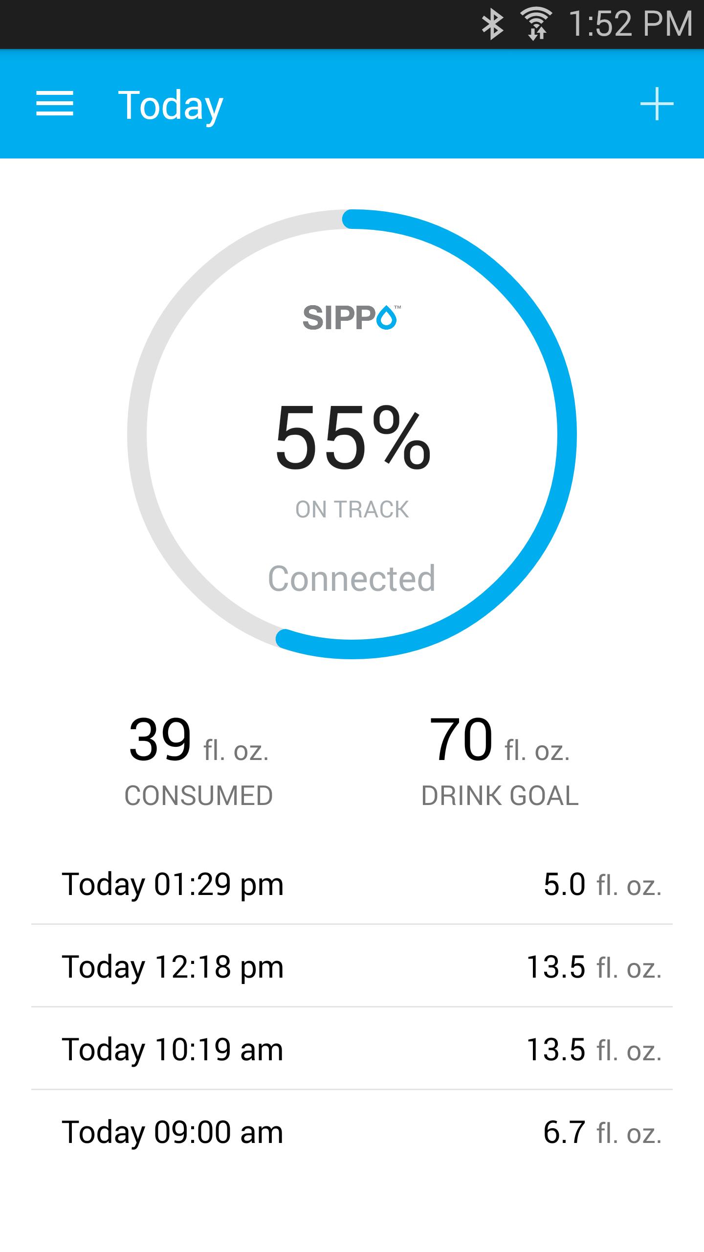Android application Sippo - Hydration Made Easy screenshort