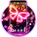 ダウンロード Neon Butterfly Pink Shine Theme をインストールする 最新 APK ダウンローダ