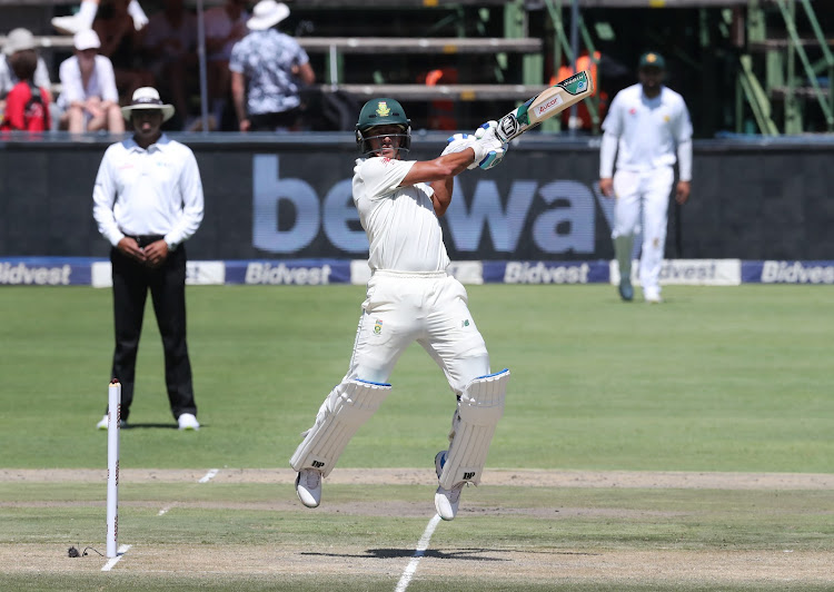 Zubayr Hamza of the Proteas bats during Day 1 of the Castle Lager Test Series match between South Africa and Pakistan at the Wanderers, Johannesburg on January 11 2019.