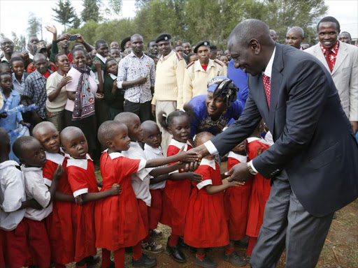 Deputy President William Ruto during a function at Mary Hill Girls’ High School, Thika on Friday, October 7. /DPPS