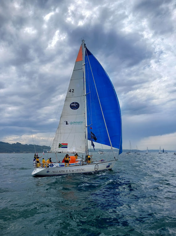 South African entry, Sterna, at the start of the race which definitely did not go to plan for the Allspice yachting crew this time