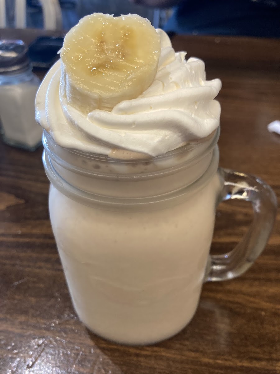 The King Gluten free shake.  Banana and Peanut Butter flavor.