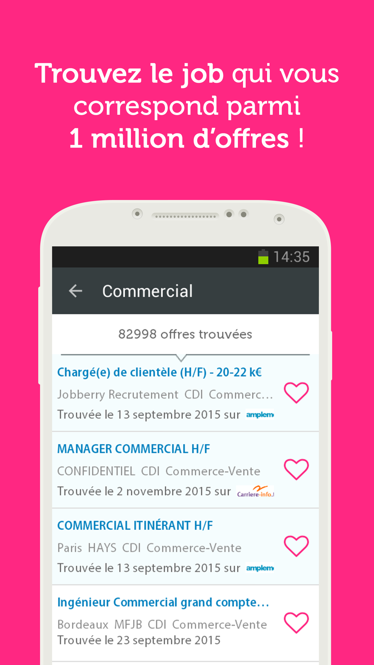 Android application Jobijoba Emploi screenshort