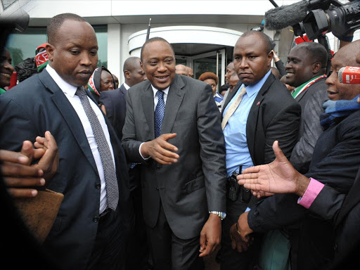 President Uhuru Kenyatta leaving the International Criminal Court after the status conference on October 8, 2014 /FILE