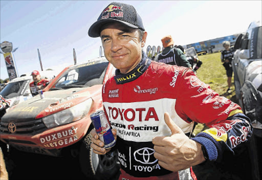 FINAL STAGE: South African Giniel de Villiers, of Toyota team, poses after the last stage of the Dakar Rally 2016 in Rio Cuarto, Argentina. Picture: EPA