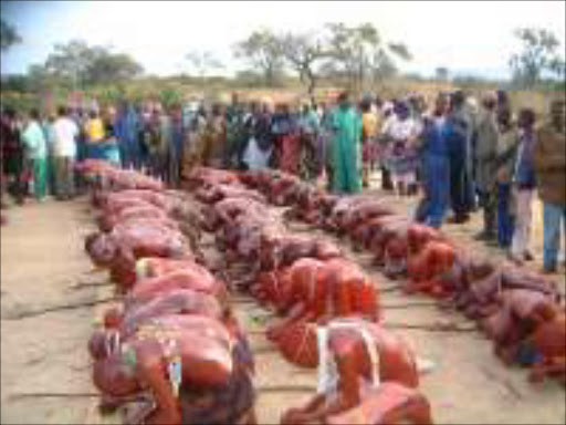 MANHOOD: A file picture of initiates at a school at GaMokgoloboto village outside Tzaneen in Limpopo, which was forced to close down after five initiates died. PIc. Edward Maahlamela. 11/07/01. © Sowetan.