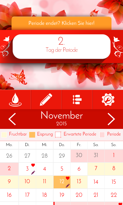 Android application Period Tracker & Diary screenshort