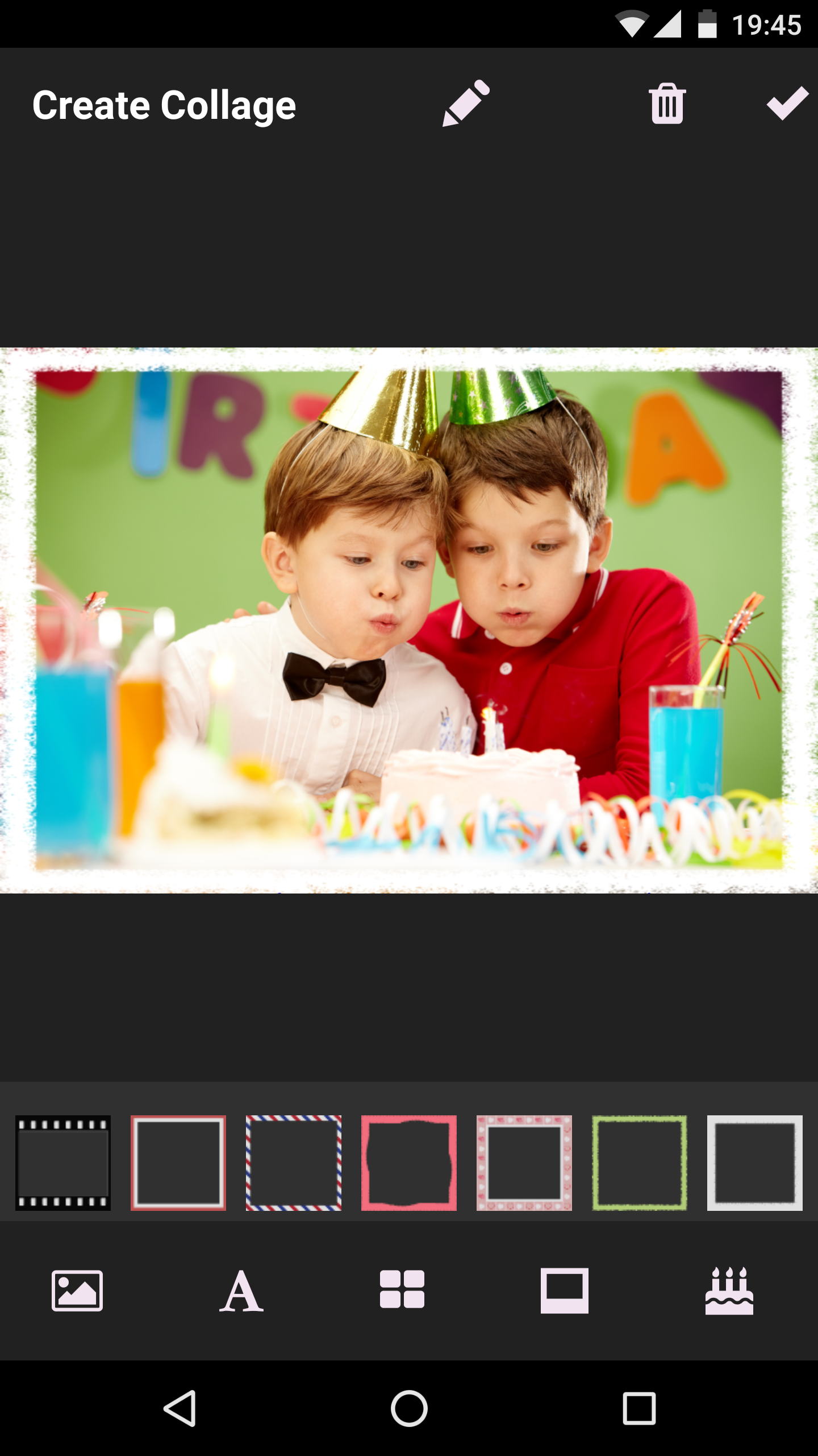 Android application Birthday Collage screenshort